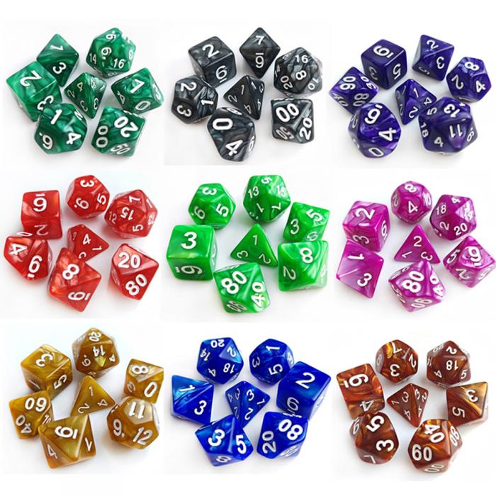 Two Colors Acrylic Dice Set